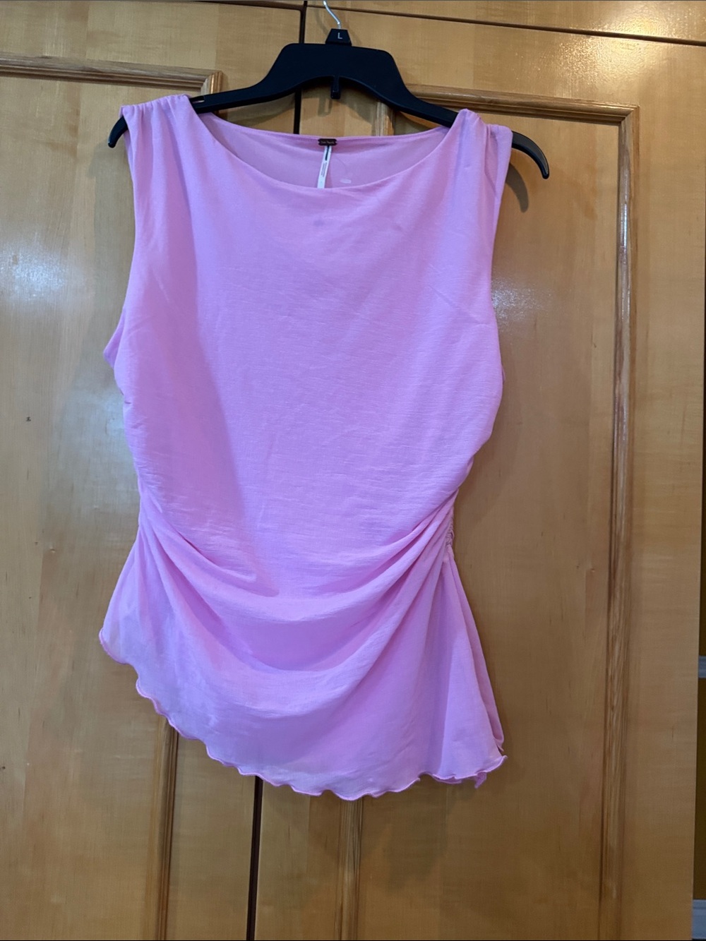 Free People Pink Sleeveless Draped Tank